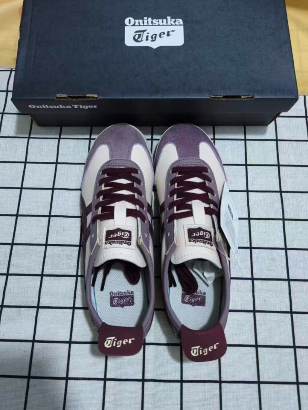 Onitsuka Tiger Mexico 66 Purple Cream Sneakers, Unworn New, Men Women Casual Sho